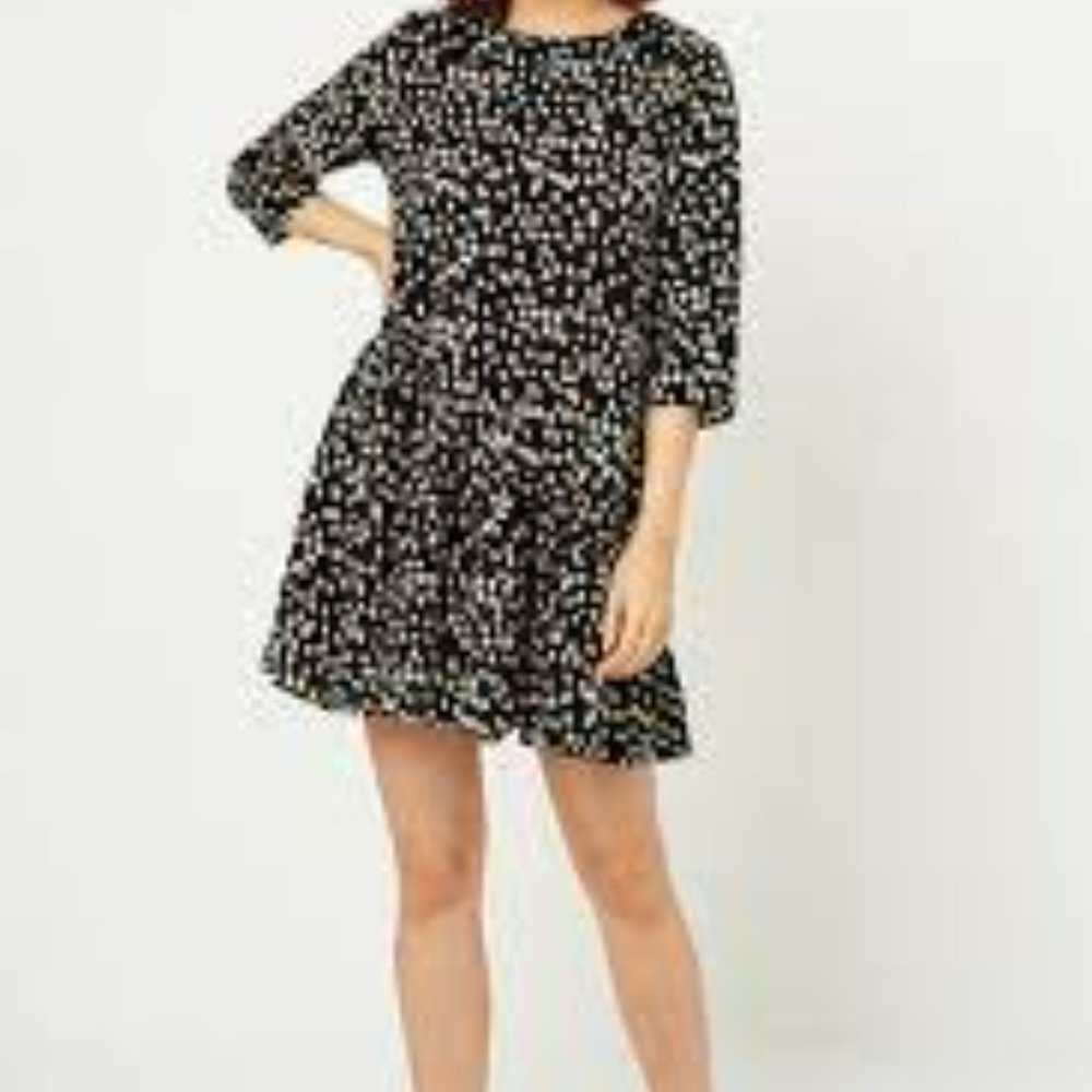 Womens Hayden LA Leopard Animal Asymmetrical Dotted Swing Dress - SIZE SMALL